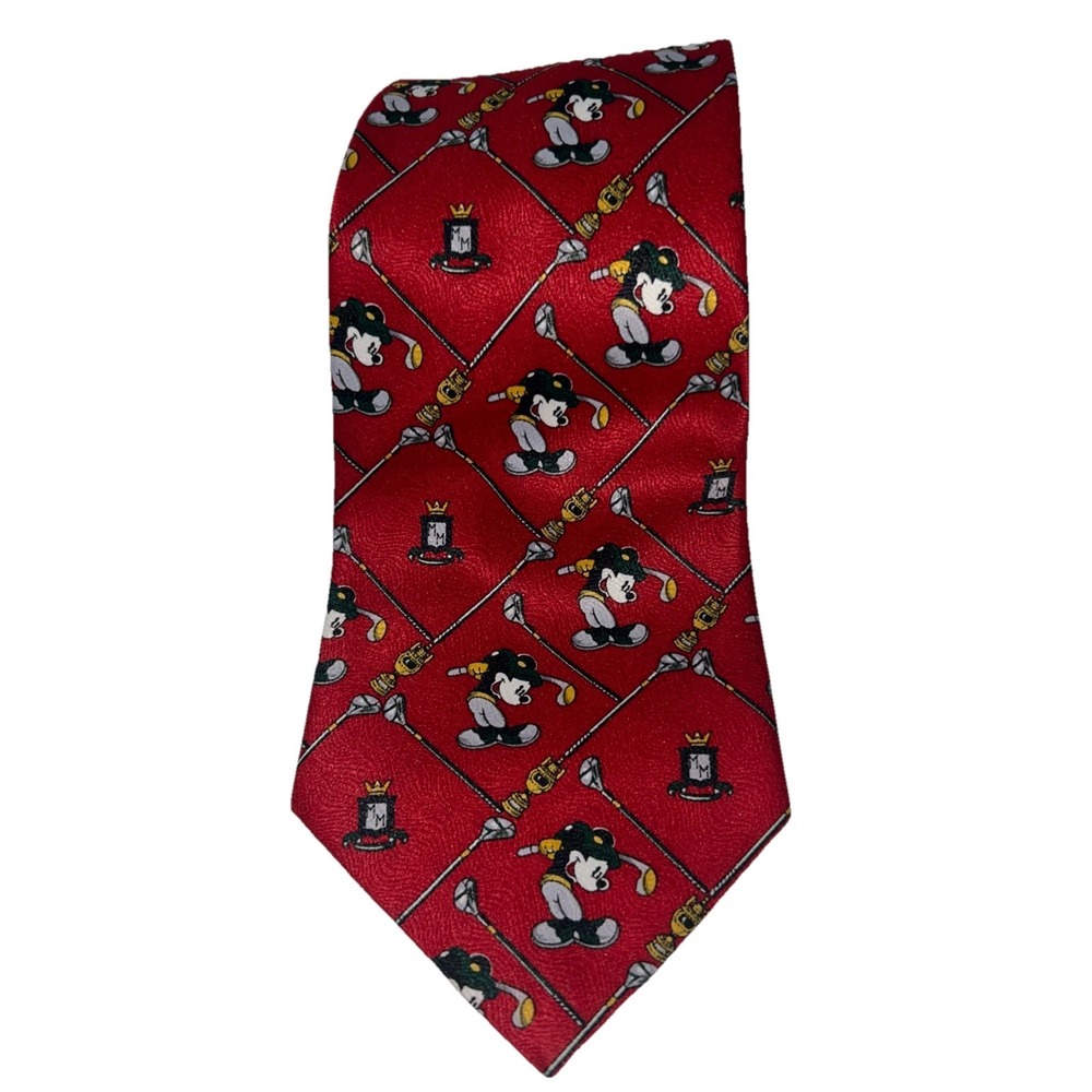 Disney Mickey Red Mens Tie golf classic disneyana